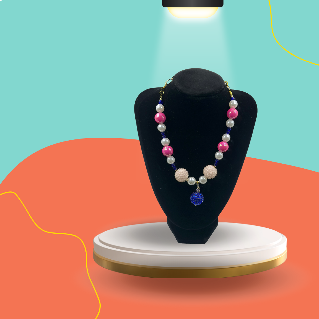 Necklace Blue Pink