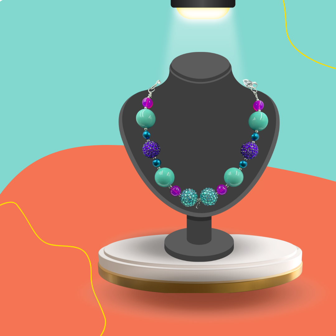 Necklace Blue Magenta