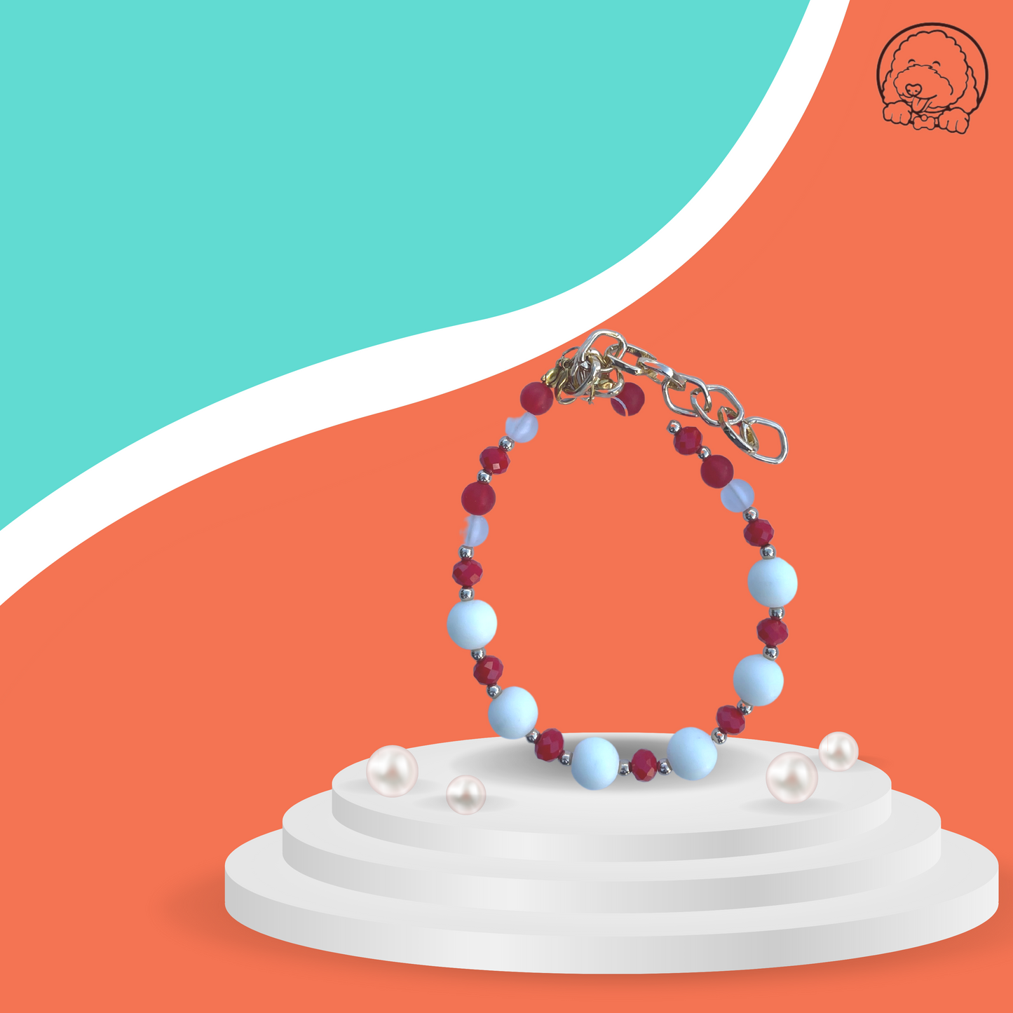 Necklace (white & red)