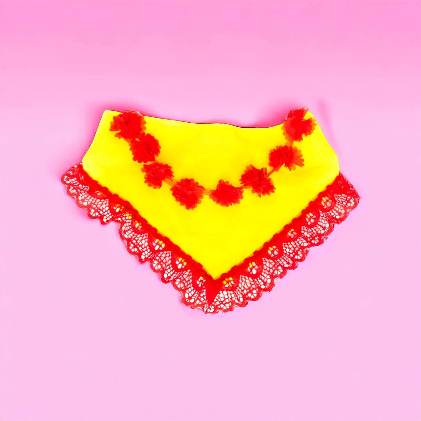 Yellow Red Lace  - Bandana