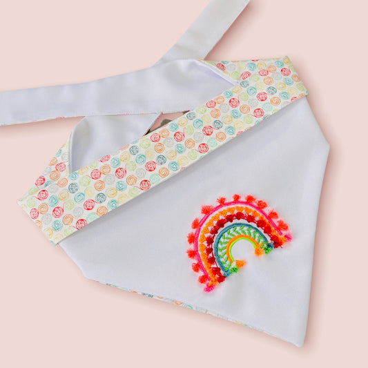 Bandana Lovely Rainbow bordada 2-in1