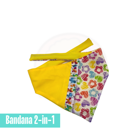 Bandana 2-in-1 yellow heart remix