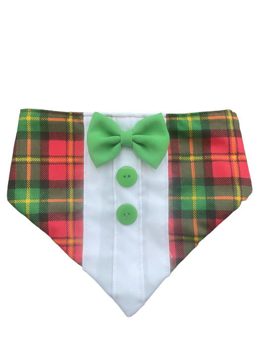 Christmas dog bandana-tuxedo